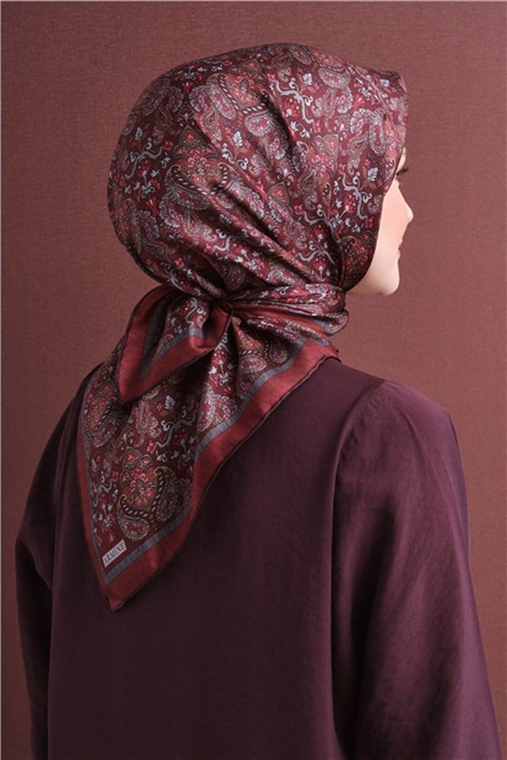 Armine Twil Saf İpek Eşarp 26k9609 Bordo