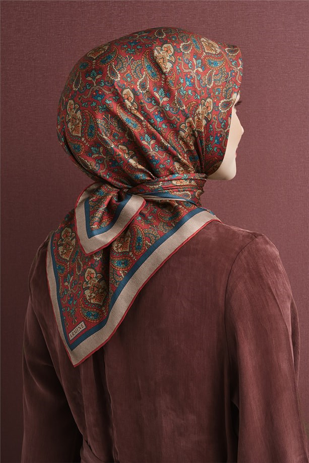 Armine Twil Saf İpek Eşarp 26k9609 Kırmızı