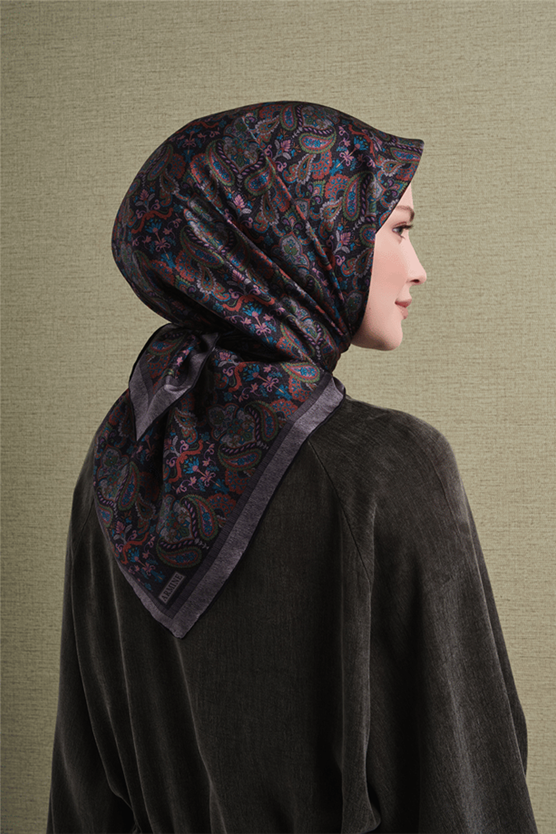 Armine Twil Saf İpek Eşarp 26k9609 Siyah