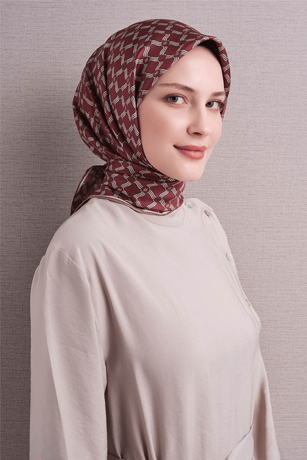 Armine Twil Saf İpek Eşarp 26k9636 Bordo