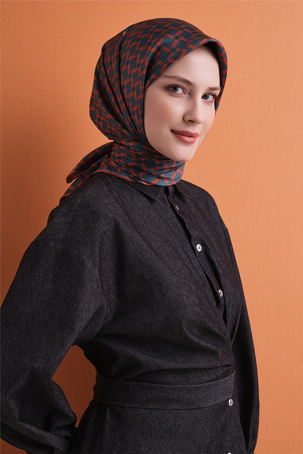 Armine Twil Saf İpek Eşarp 26k9636 Kiremit