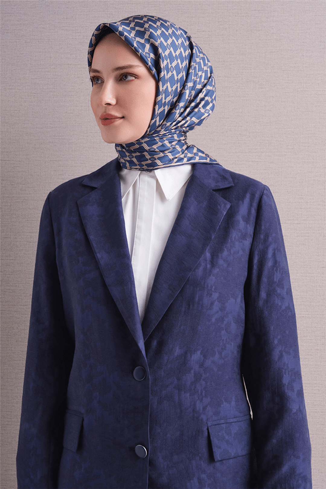 Armine Twil Saf İpek Eşarp 26k9636 Mavi