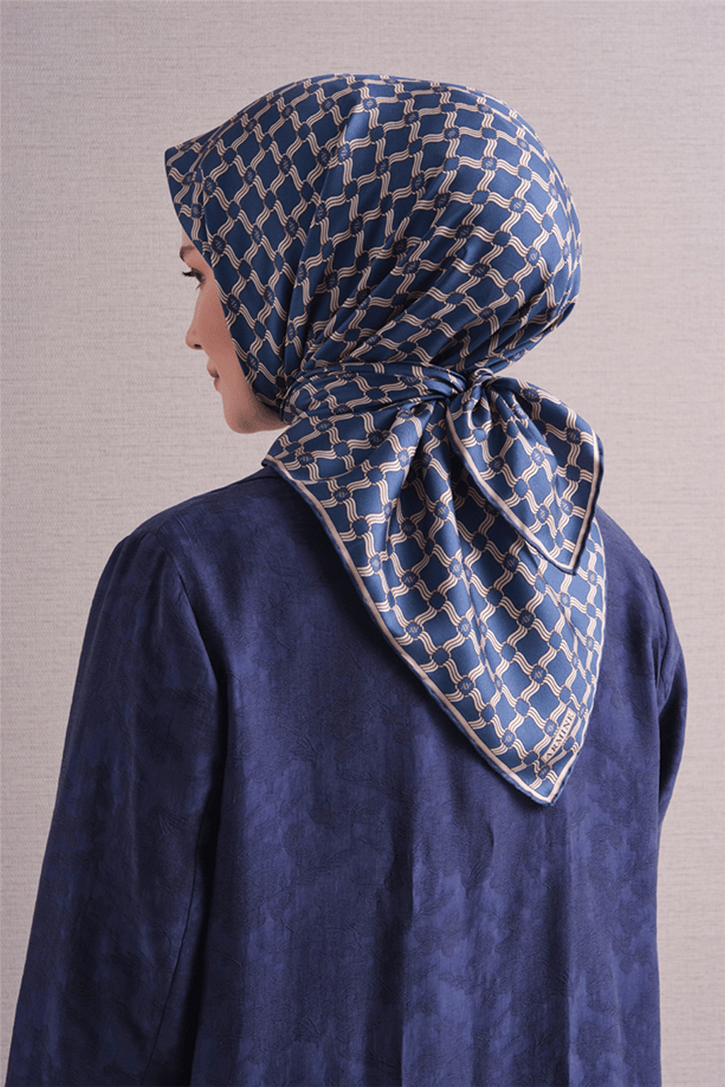 Armine Twil Saf İpek Eşarp 26k9636 Mavi