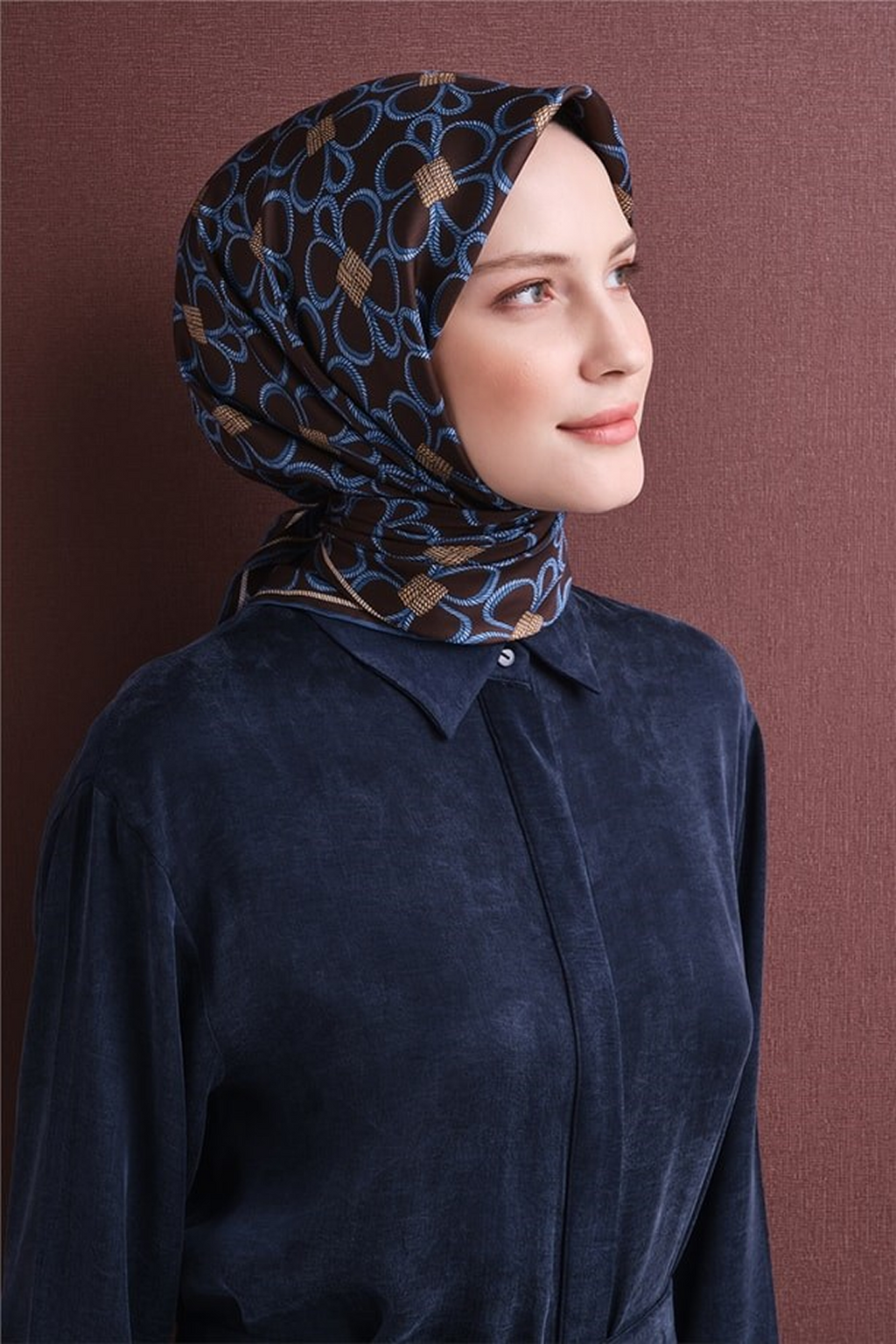 Armine Twil Saf İpek Eşarp 26k9638 Lacivert