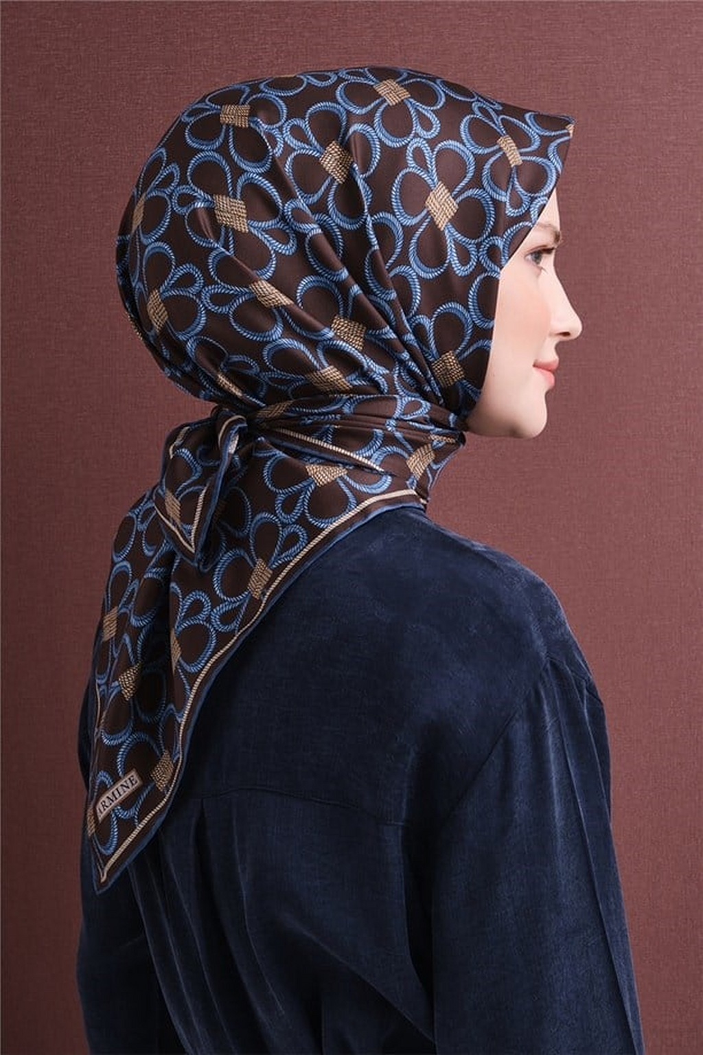 Armine Twil Saf İpek Eşarp 26k9638 Lacivert