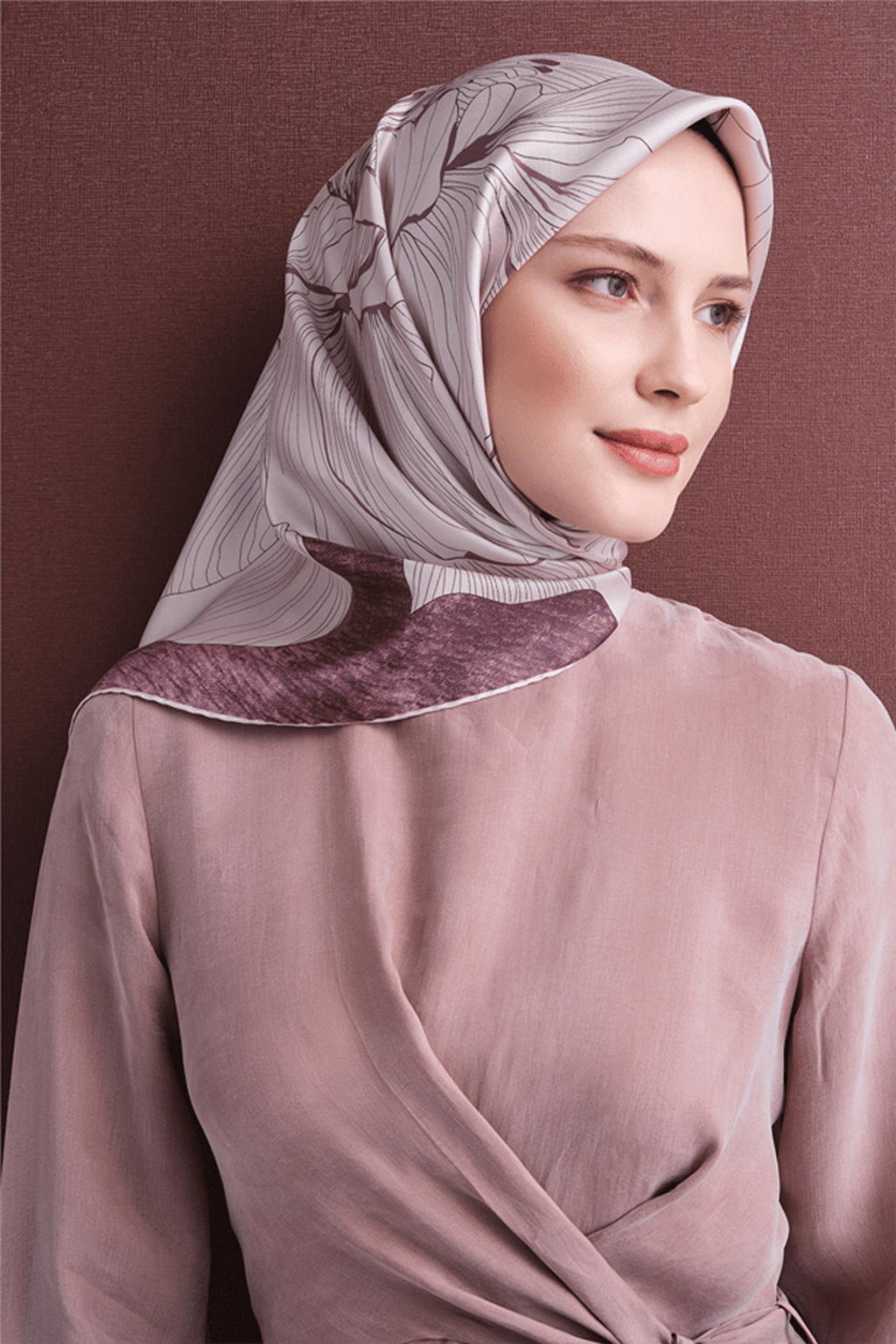 Armine Twil Saf İpek Eşarp 26k9639 Pudra