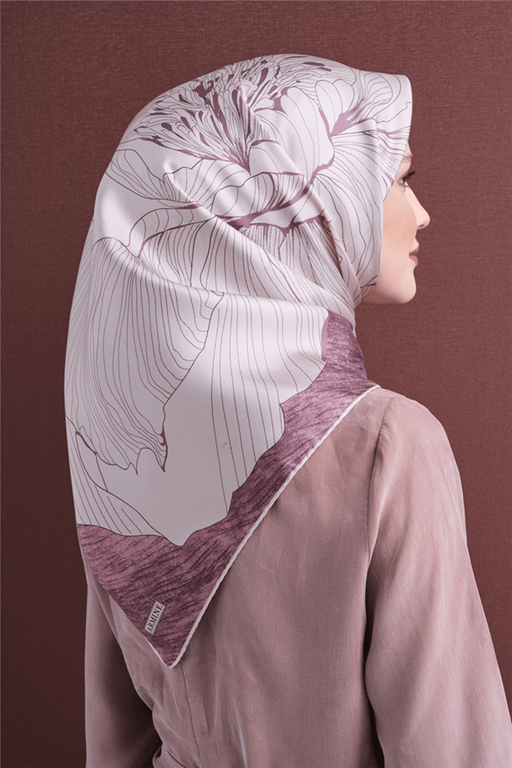Armine Twil Saf İpek Eşarp 26k9639 Pudra