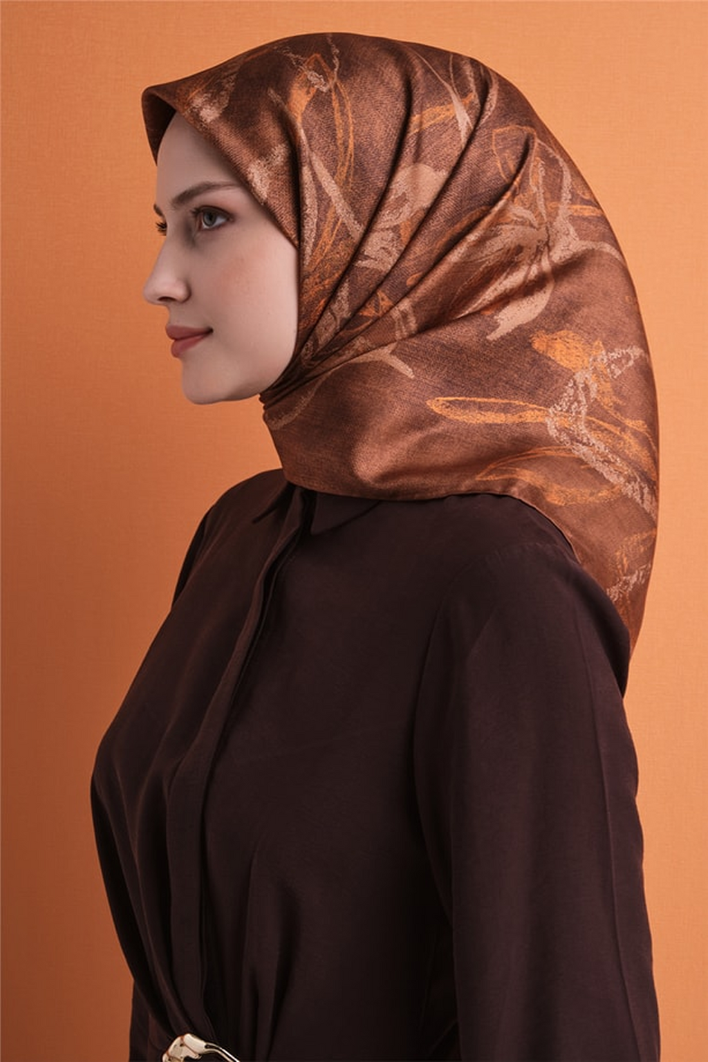 Armine Twill Saf İpek Eşarp 26k9600 Bakır