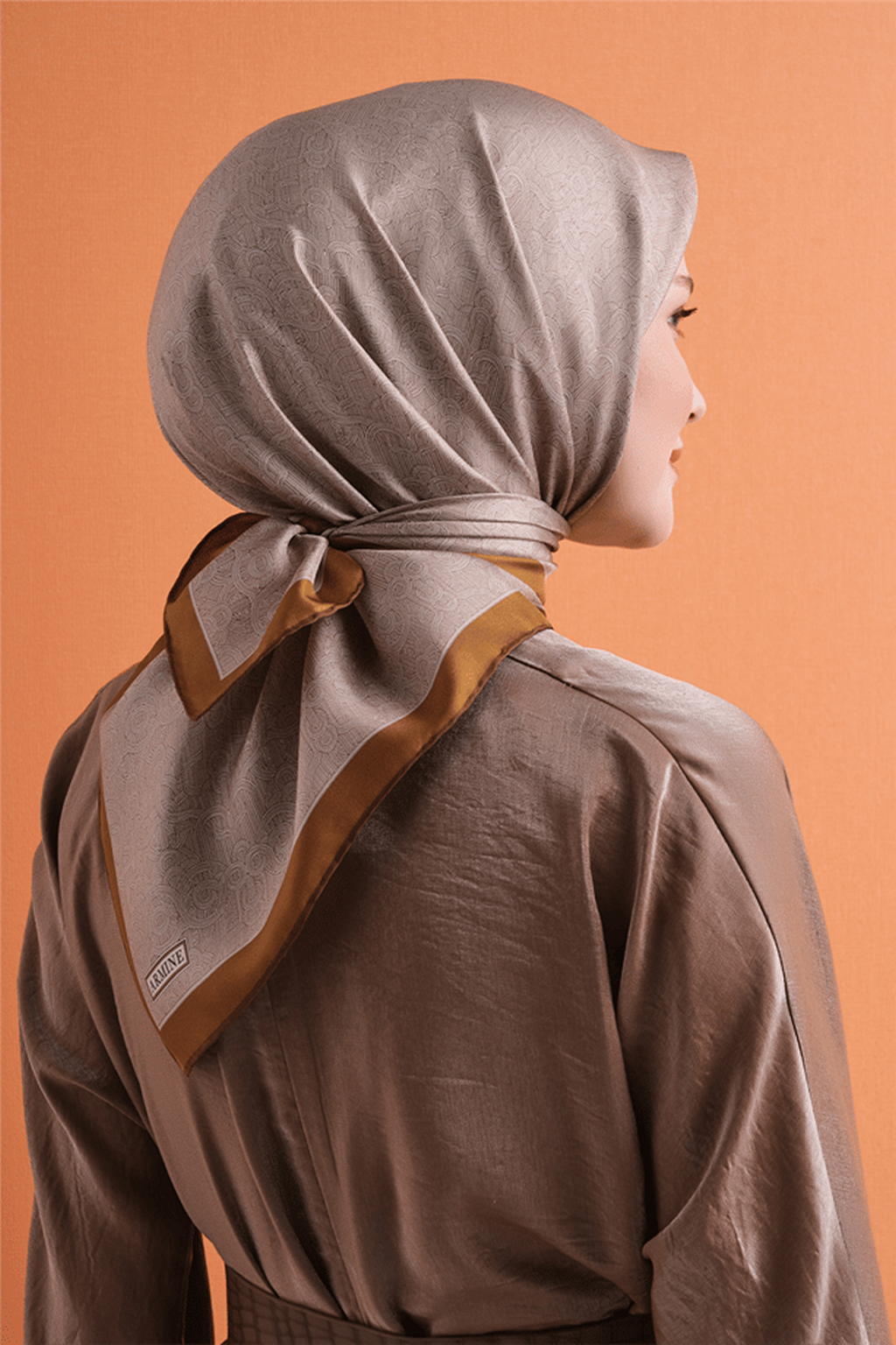 Armine Twill Pure Silk Scarf 26k9601 Gold