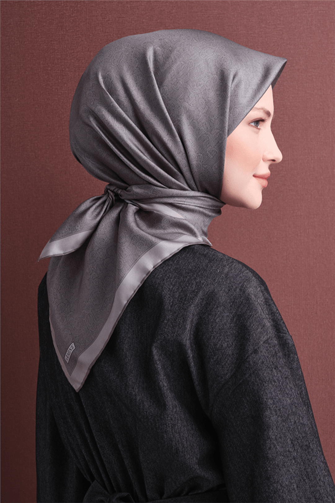 Armine Twill Pure Silk Scarf 26k9601 Grey