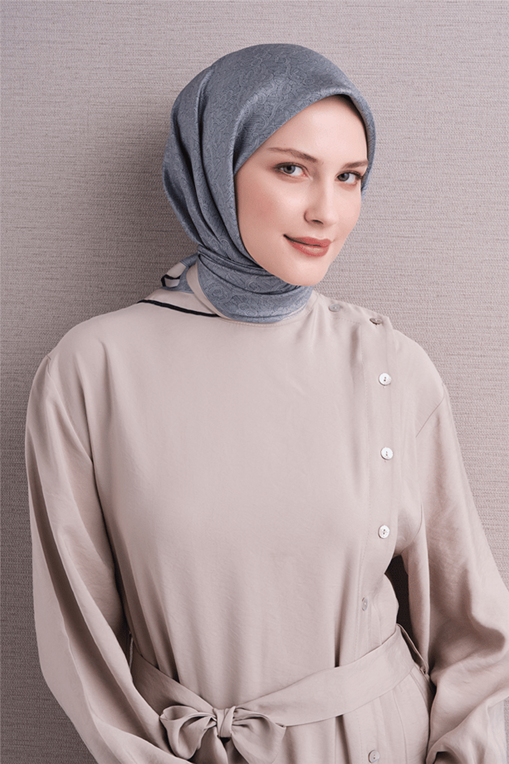 Armine Twill Saf İpek Eşarp 26k9601 İndigo
