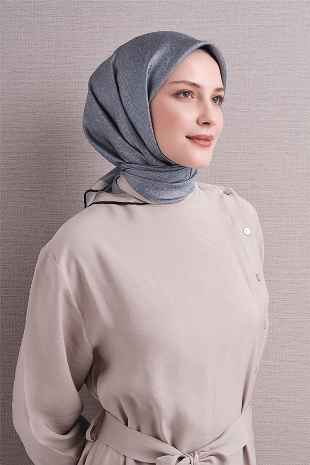 Armine Twill Saf İpek Eşarp 26k9601 İndigo