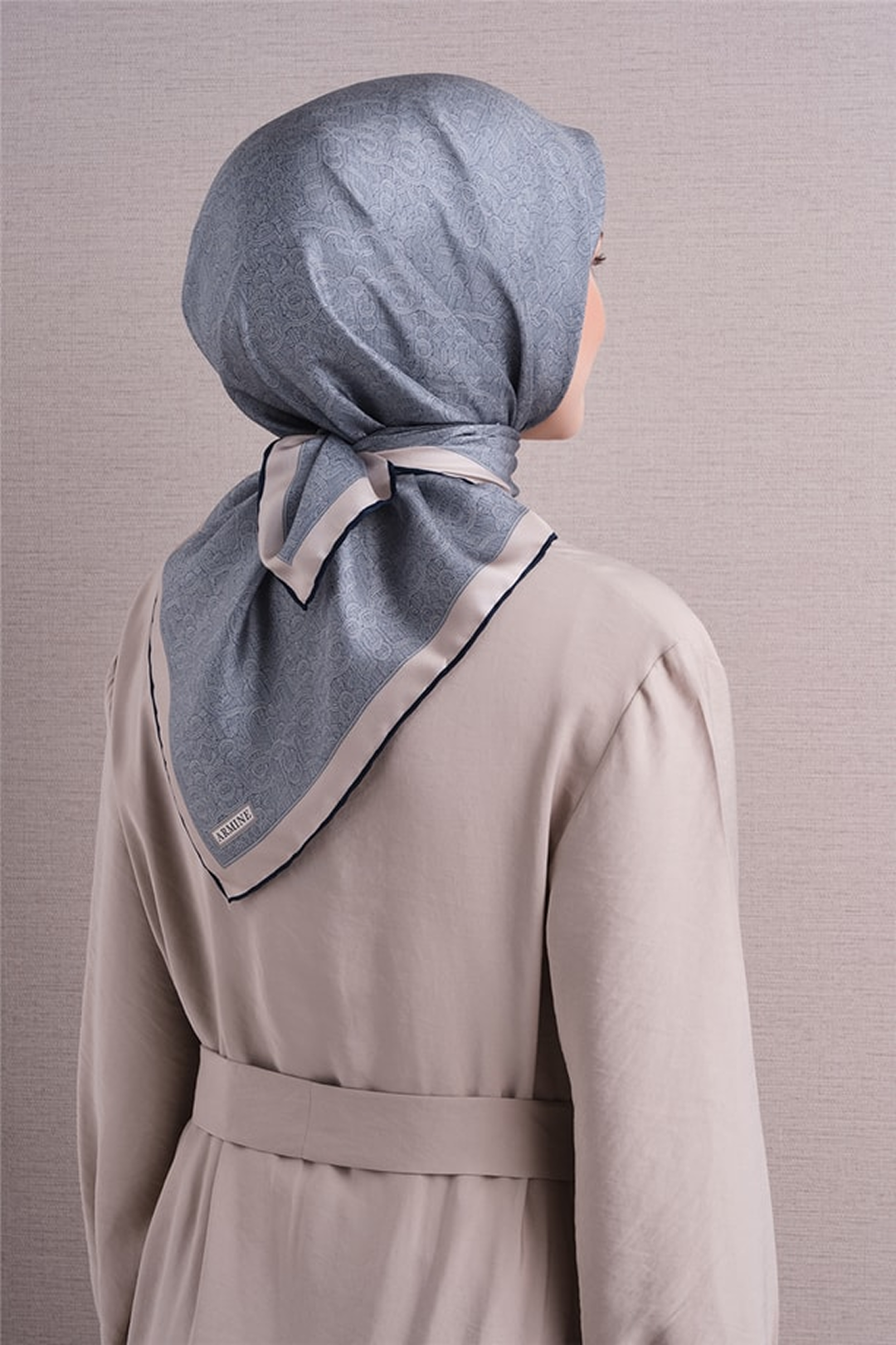 Armine Twill Saf İpek Eşarp 26k9601 İndigo