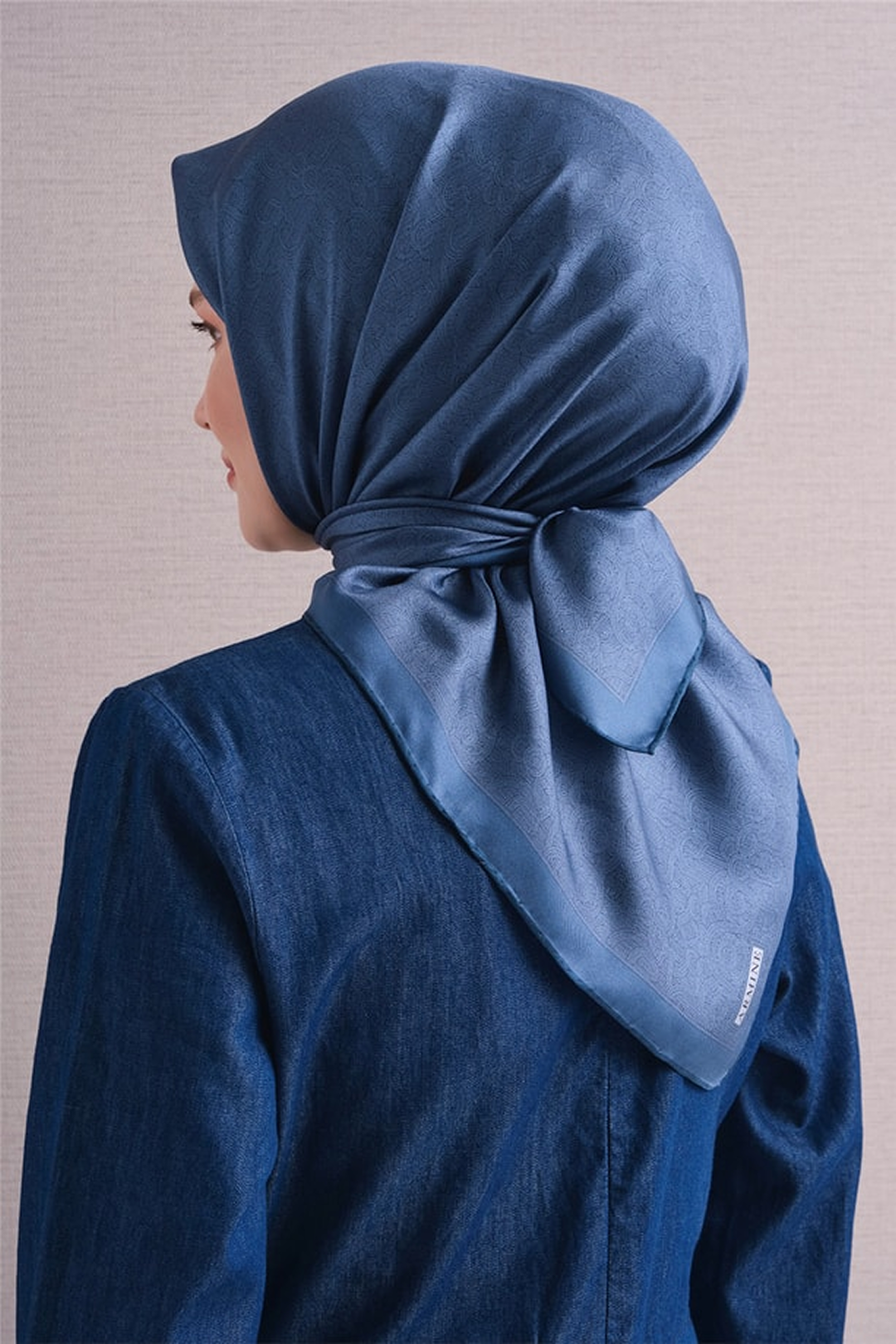 Armine Twill Pure Silk Scarf 26k9601 Blue