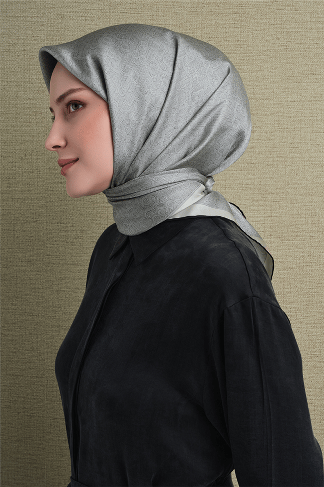 Armine Twill Saf İpek Eşarp 26k9601 Taş Rengi