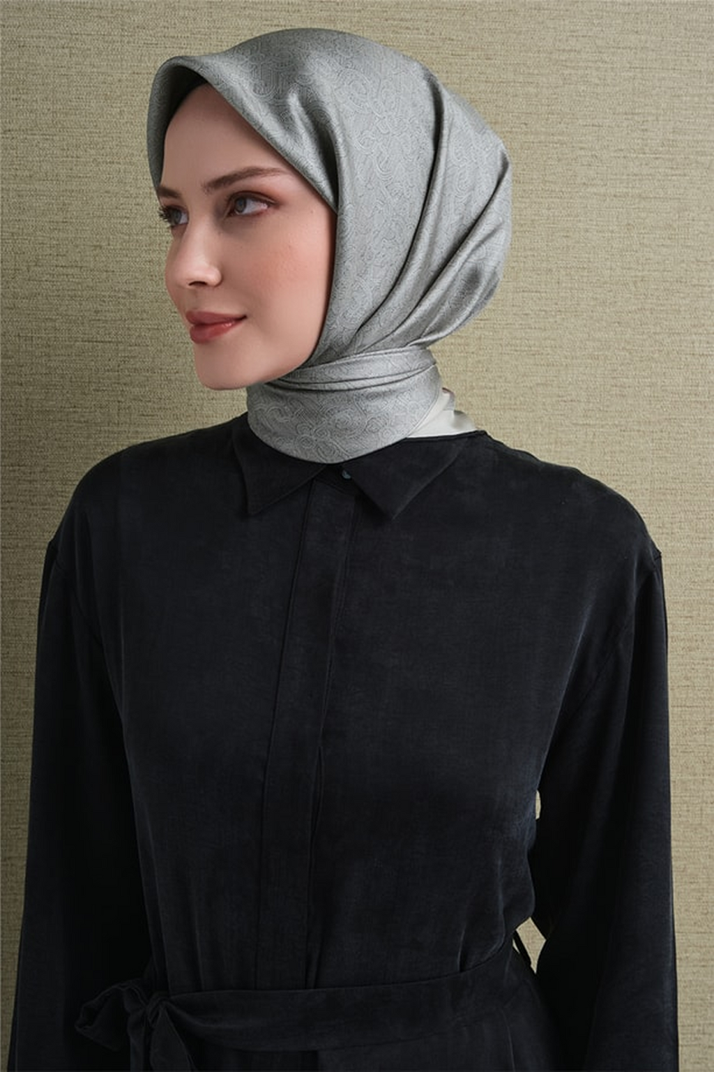 Armine Twill Saf İpek Eşarp 26k9601 Taş Rengi