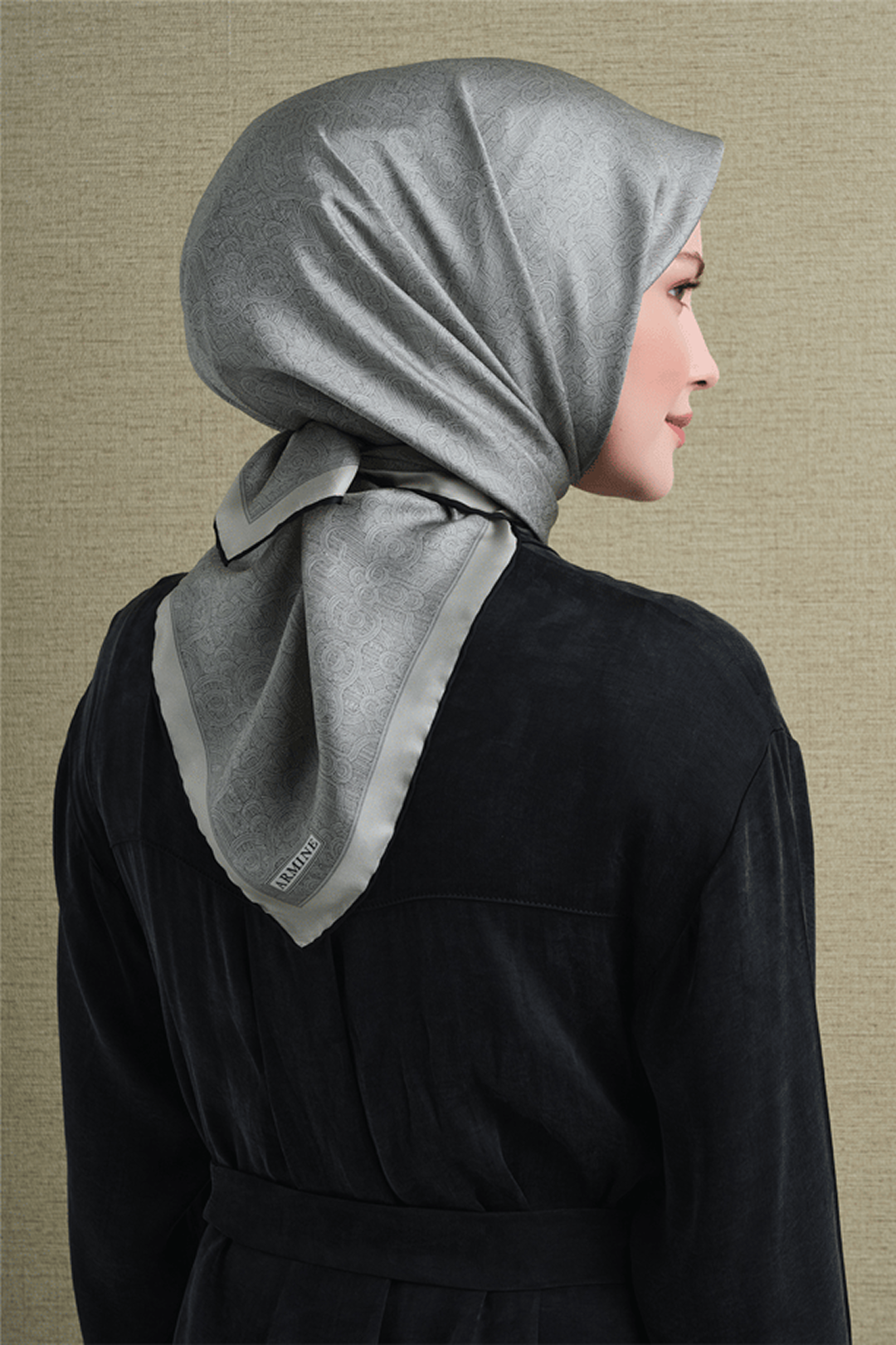Armine Twill Saf İpek Eşarp 26k9601 Taş Rengi
