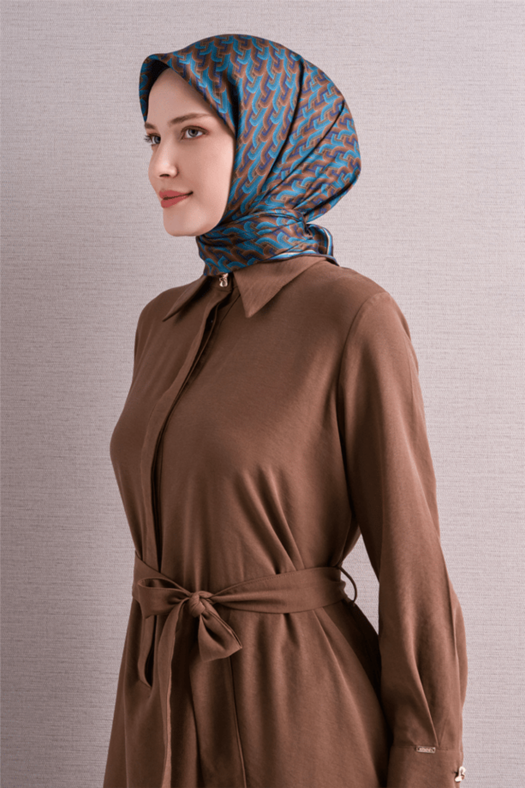 Armine Twill Saf İpek Eşarp 26k9604 Acı Kahve