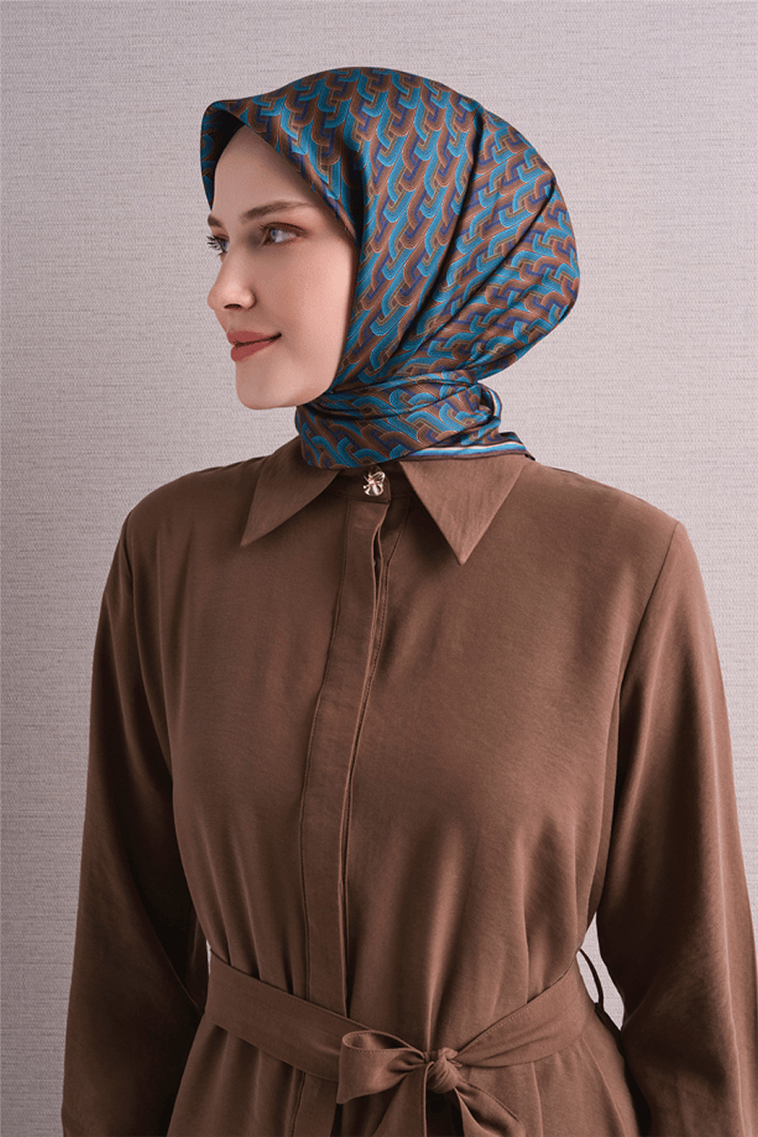 Armine Twill Saf İpek Eşarp 26k9604 Acı Kahve