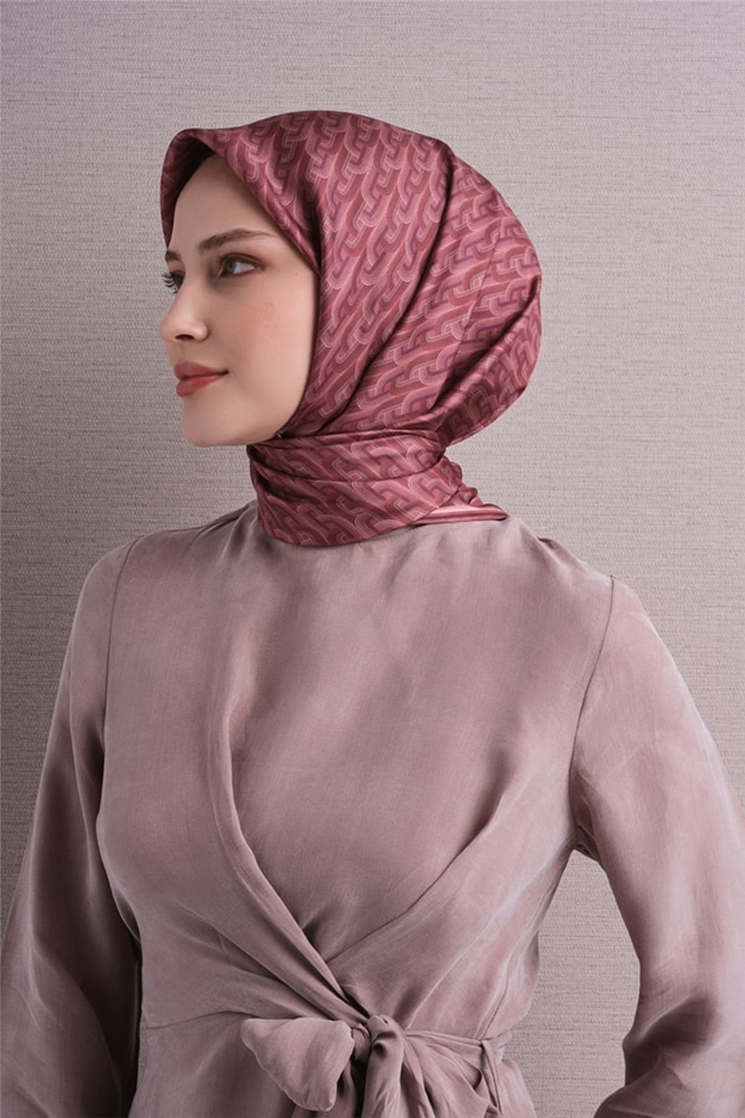 Armine Twill Saf İpek Eşarp 26k9604 Bordo