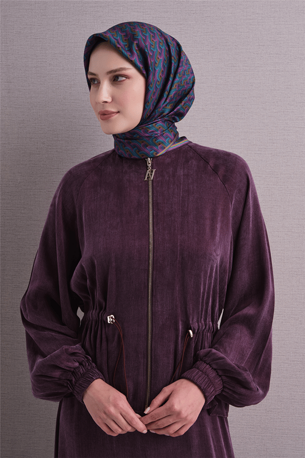Armine Twill Pure Silk Scarf 26k9604 Purple