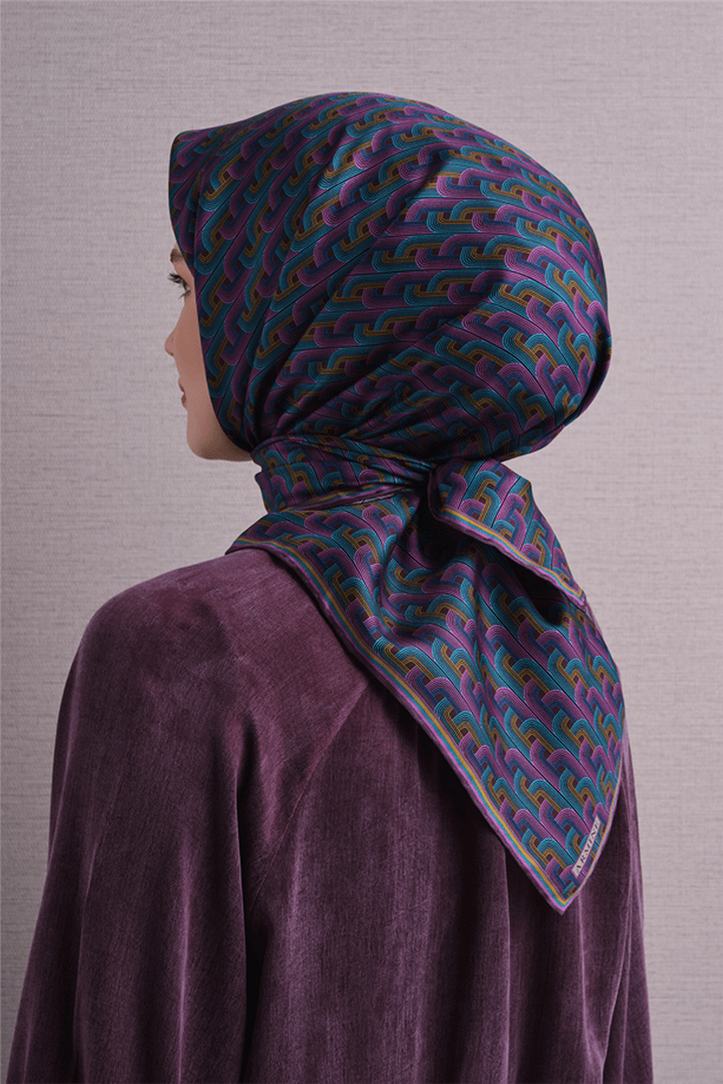 Armine Twill Pure Silk Scarf 26k9604 Purple