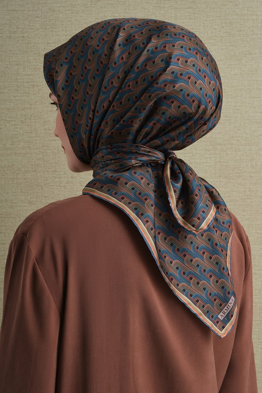 Armine Twill Saf İpek Eşarp 26k9604 Turkuaz