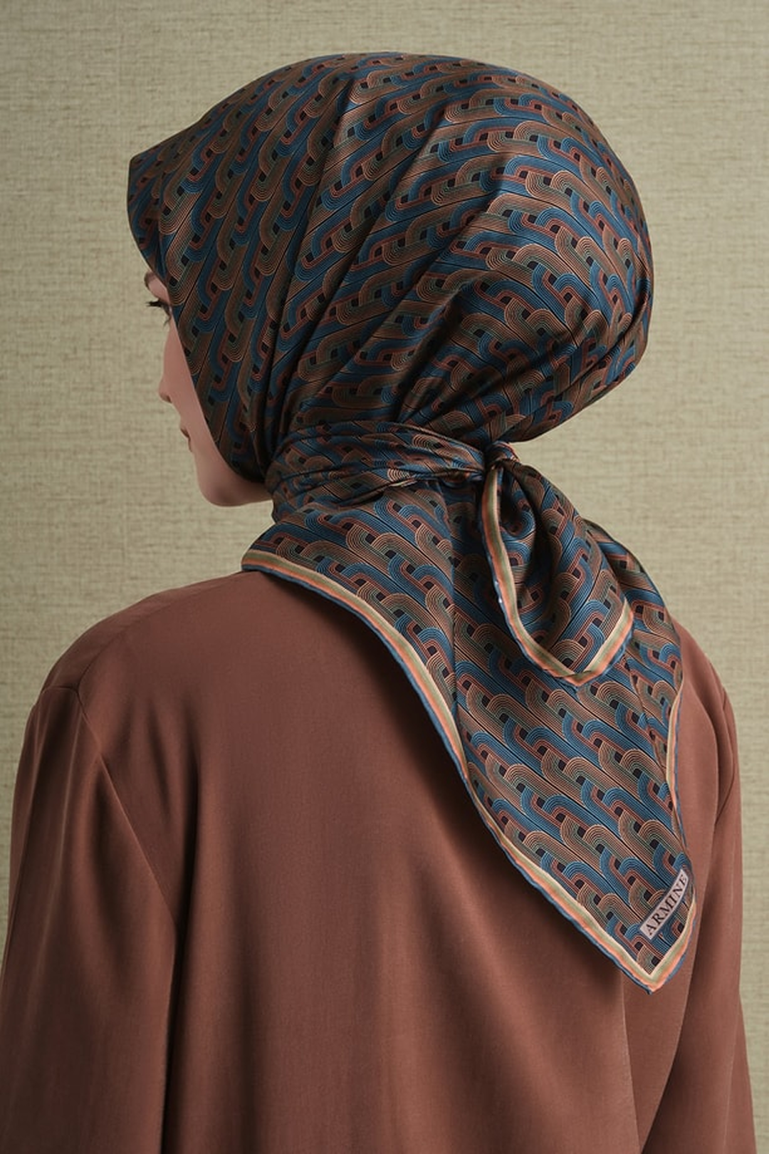 Armine Twill Saf İpek Eşarp 26k9604 Turkuaz