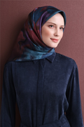 Armine Twill Saf İpek Eşarp 26k9606 Turkuaz