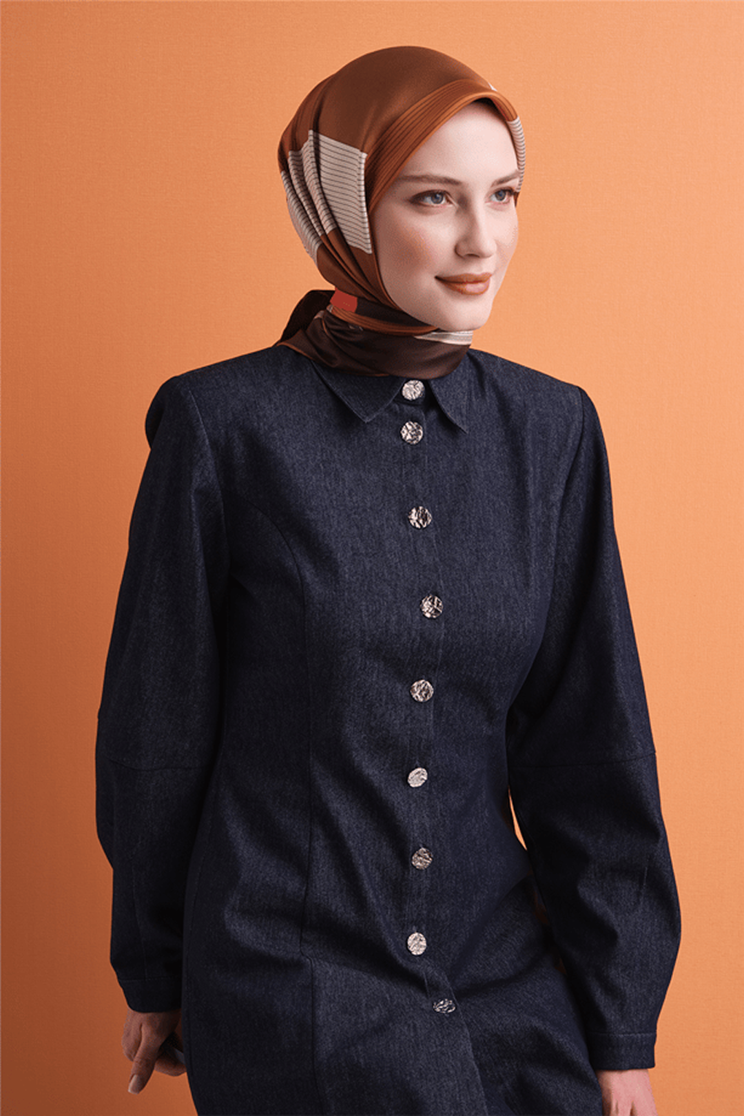 Armine Twill Saf İpek Eşarp 26k9610 Acı Kahve