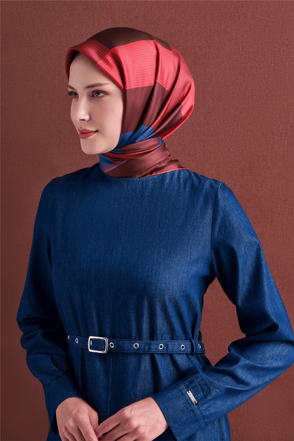 Armine Twill Saf İpek Eşarp 26k9610 Bordo
