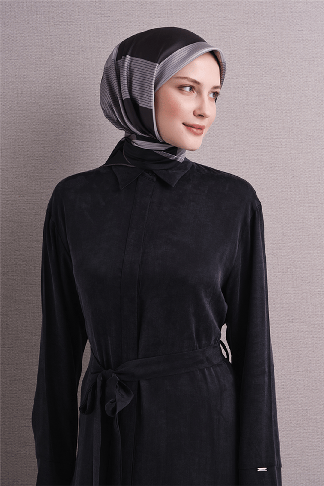 Armine Twill Saf İpek Eşarp 26k9610 Siyah