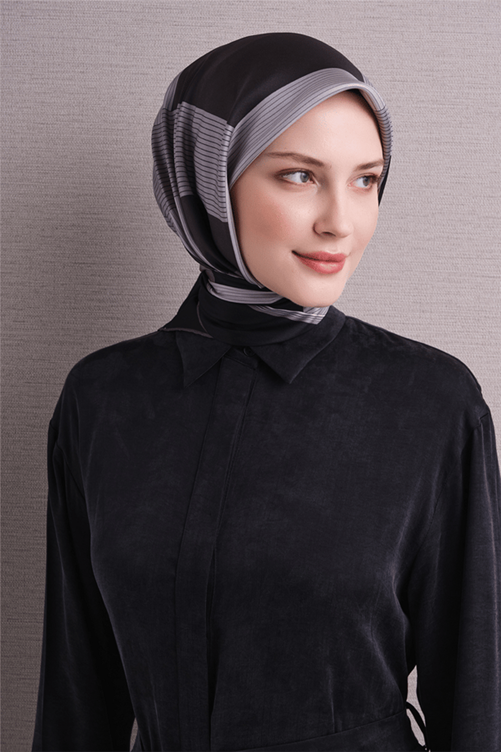 Armine Twill Saf İpek Eşarp 26k9610 Siyah