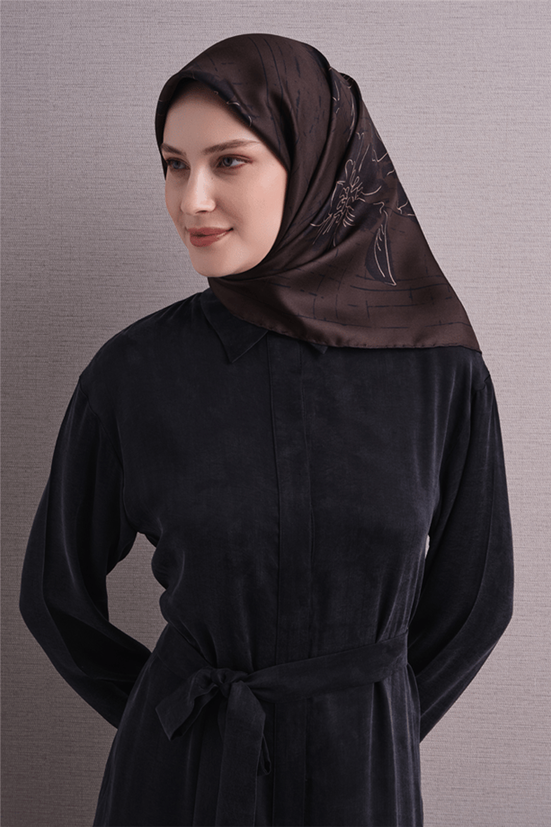 Armine Twill Saf İpek Eşarp 26k9617 Acı Kahve
