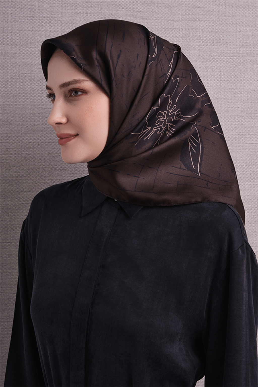 Armine Twill Saf İpek Eşarp 26k9617 Acı Kahve