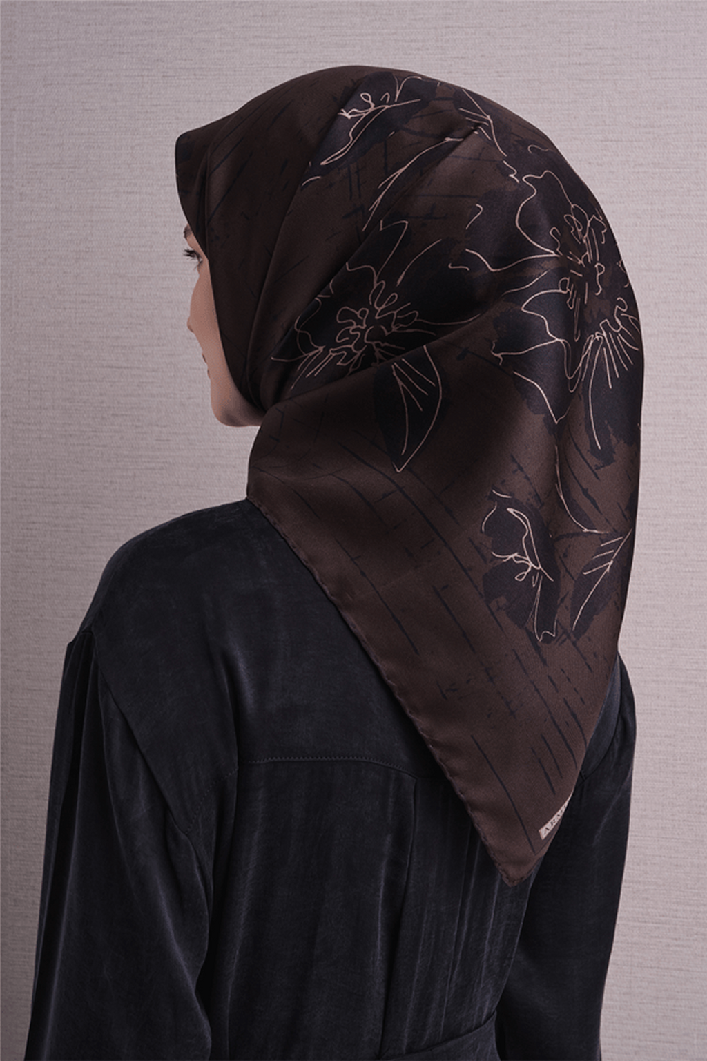 Armine Twill Saf İpek Eşarp 26k9617 Acı Kahve
