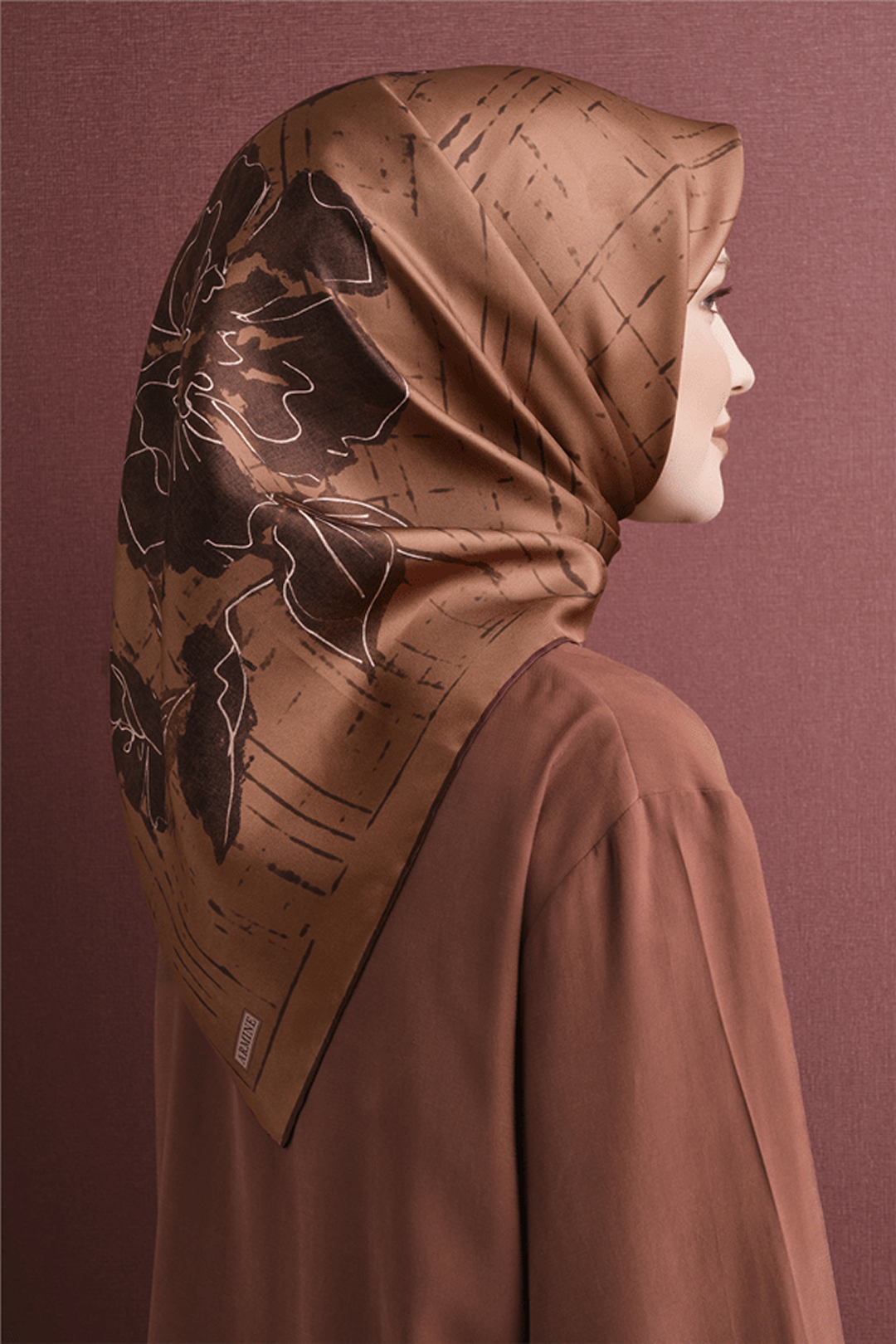 Armine Twill Pure Silk Scarf 26k9617 Gold