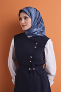 Armine Twill Saf İpek Eşarp 26k9617 İndigo