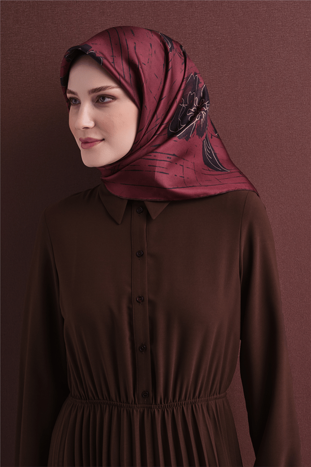 Armine Twill Saf İpek Eşarp 26k9617 Kırmızı