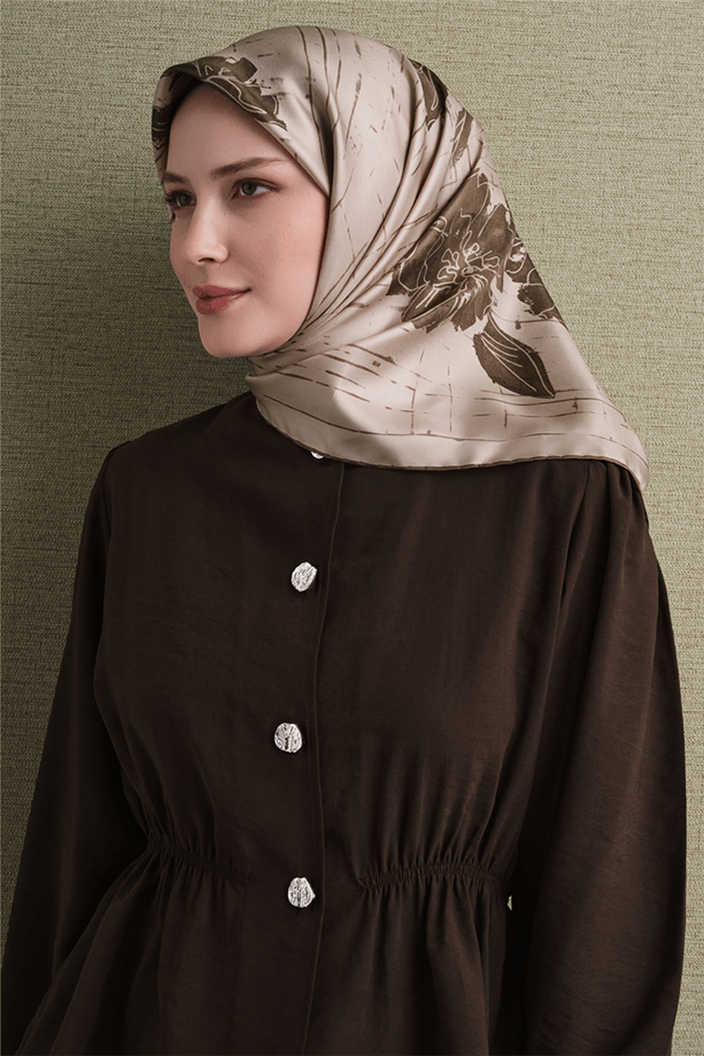 Armine Twill Pure Silk Scarf 26k9617 Stone