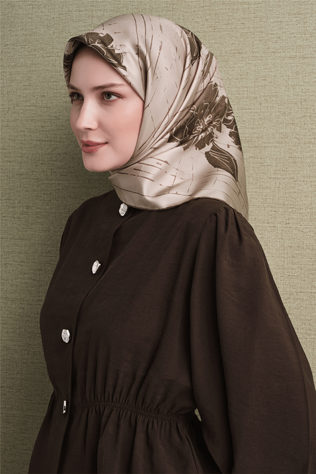 Armine Twill Pure Silk Scarf 26k9617 Stone