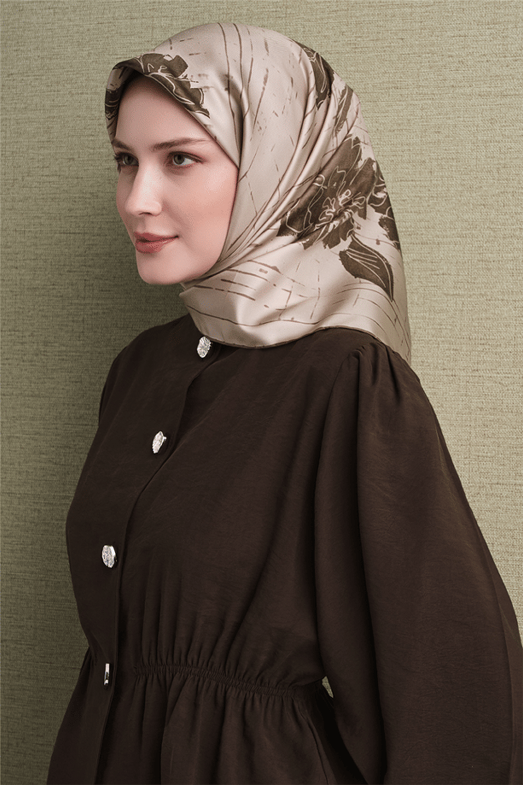 Armine Twill Pure Silk Scarf 26k9617 Stone