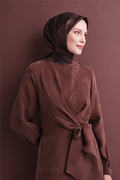 Armine Twill Saf İpek Eşarp 26k9618 Acı Kahve