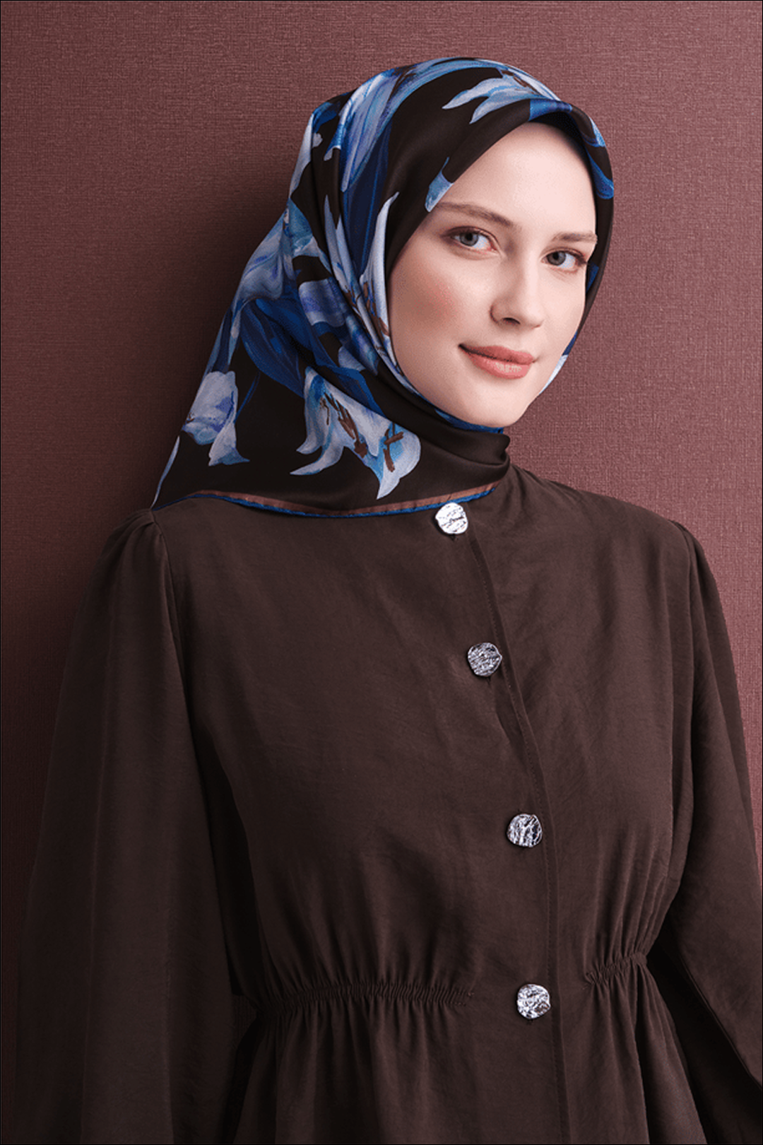 Armine Twill Saf İpek Eşarp 26k9620 Acı Kahve