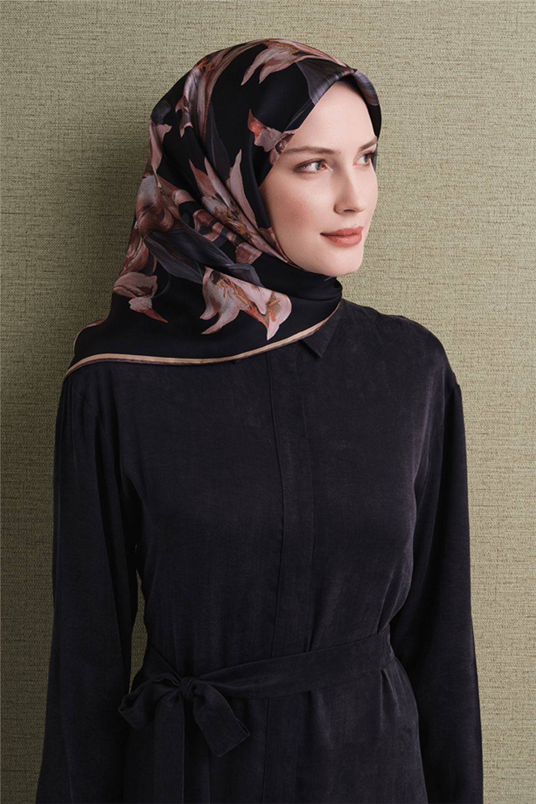 Armine Twill Saf İpek Eşarp 26k9620 Siyah