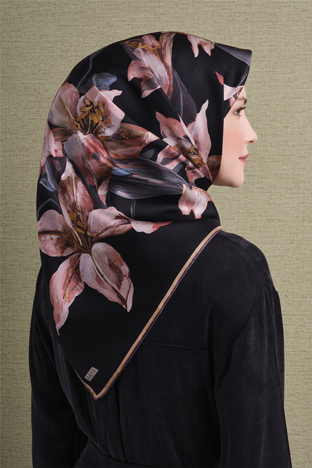Armine Twill Saf İpek Eşarp 26k9620 Siyah