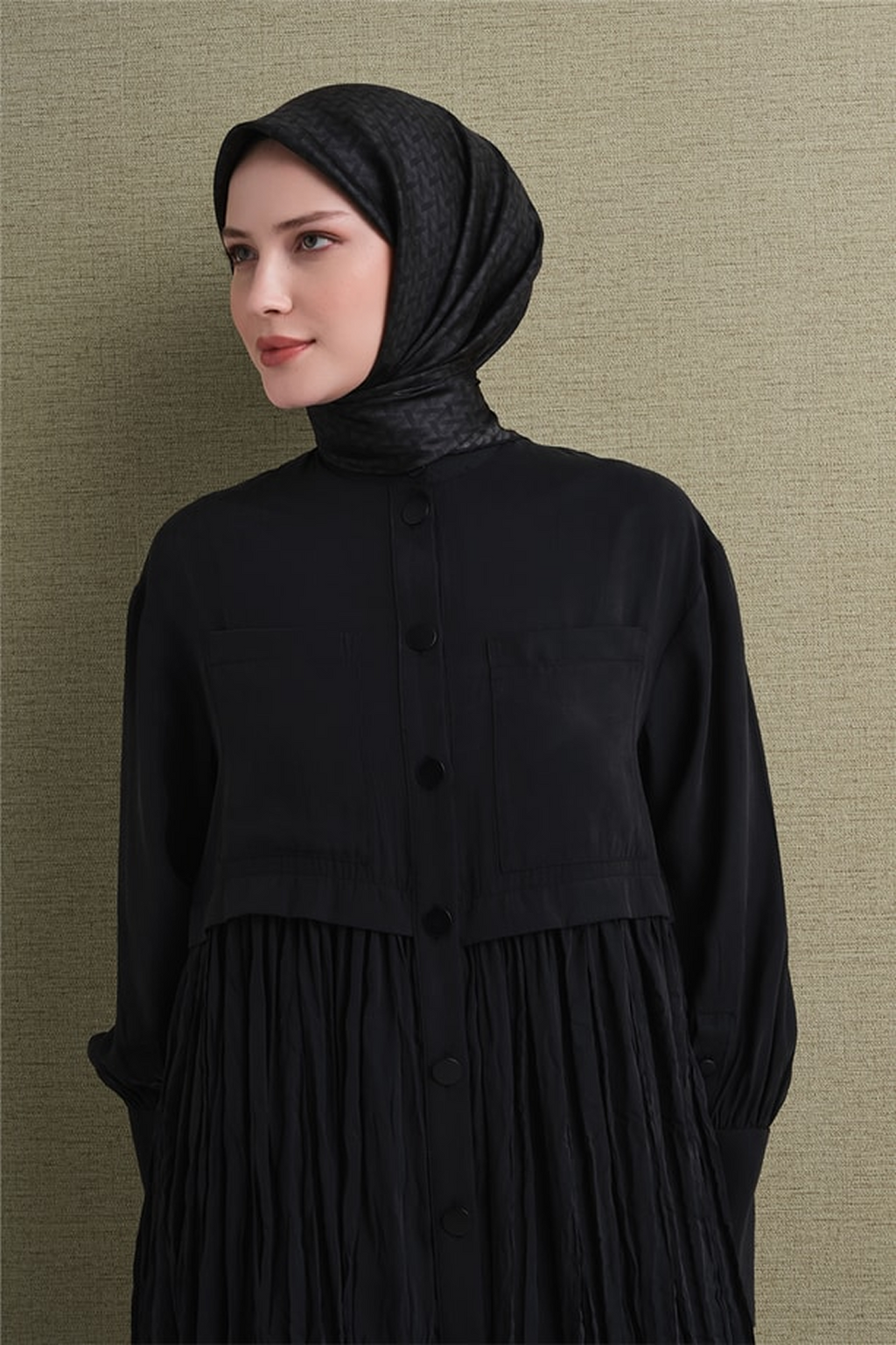 Armine Twill Saf İpek Eşarp 26k9622 Siyah