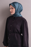 Armine Twill Saf İpek Eşarp 26k9622 Turkuaz