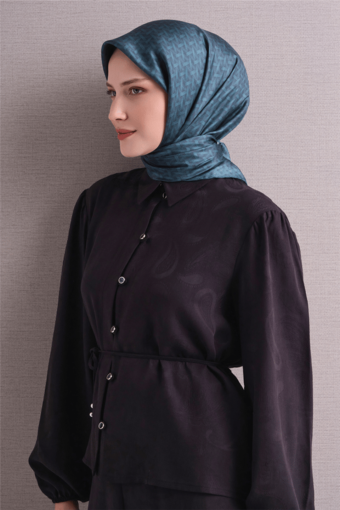 Armine Twill Saf İpek Eşarp 26k9622 Turkuaz