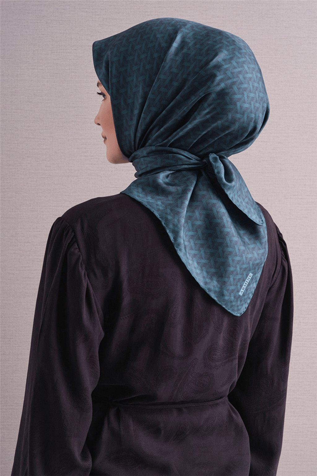 Armine Twill Saf İpek Eşarp 26k9622 Turkuaz